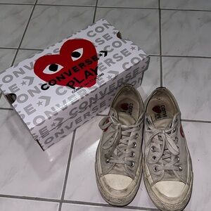 White CDG Converse